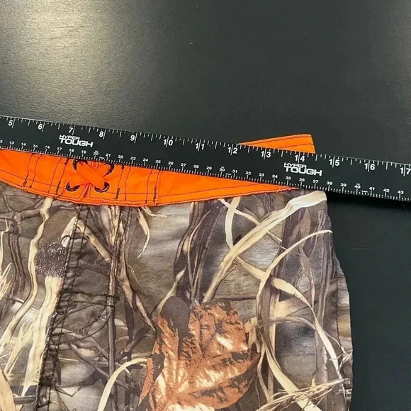 ❤️ 2/$11 Boys Camo No Liner Swim Suit Trunks Tan Camouflage Orange size 18 XL - Picture 9 of 9